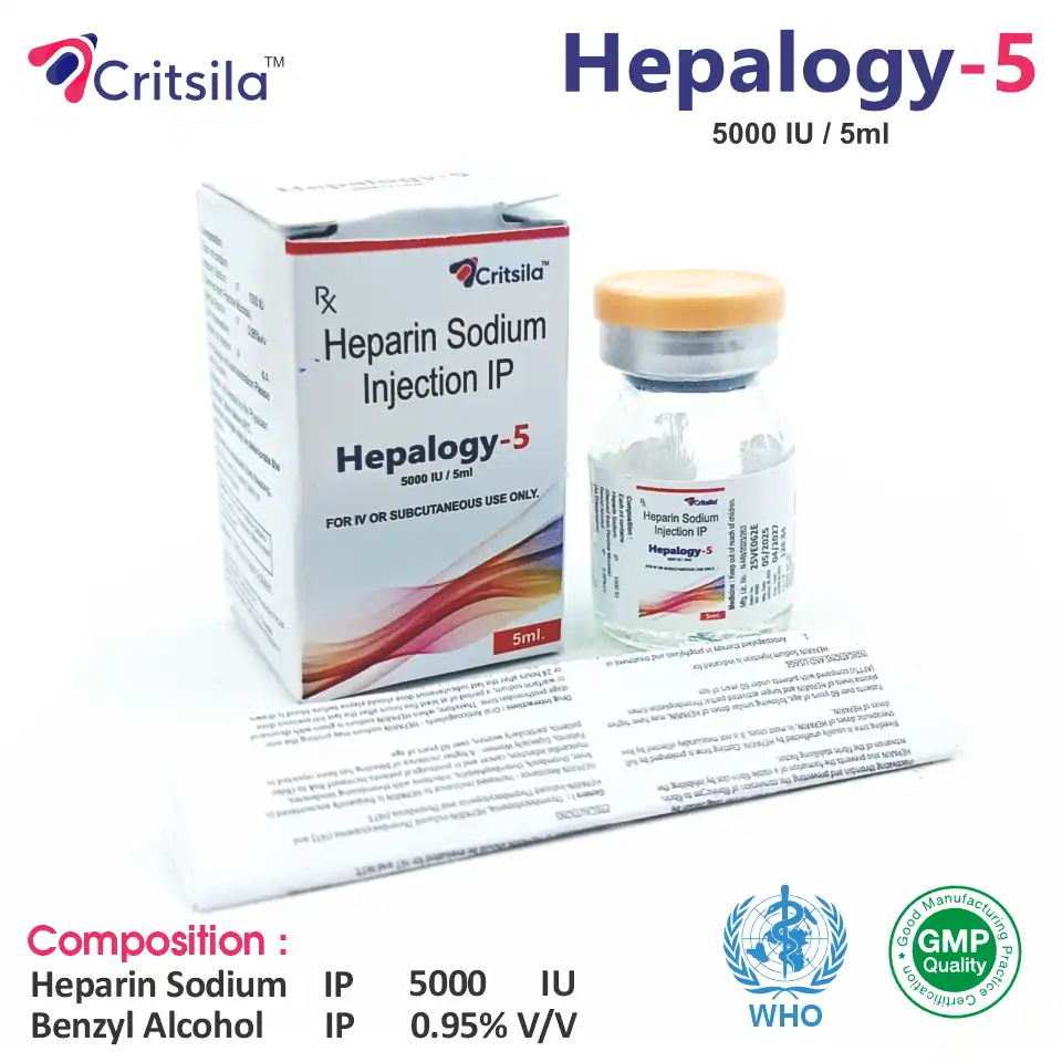 Heparin Sodium 1000 IU + Benzyl Alcohol Injection | Best price for PCD Pharma Franchise | Anticoagulant for thrombosis prevention